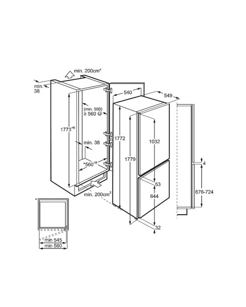 Combina frigorifica Electrolux ENT6TE18S incorporabila Germania